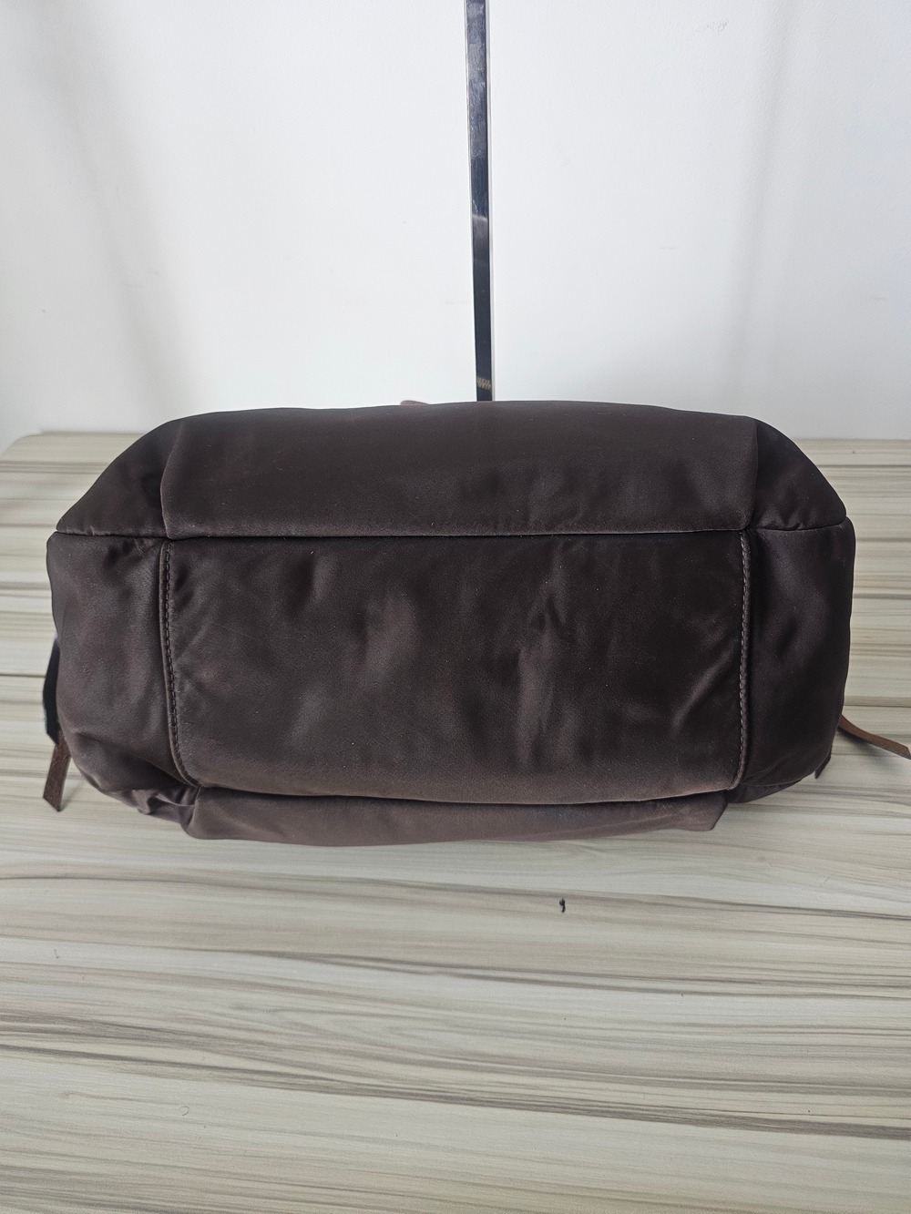 Dooney & Bourke Dark Brown Nylon Leather Shoulder Bag with Gold-Tone Hardware - Picture 4 of 7